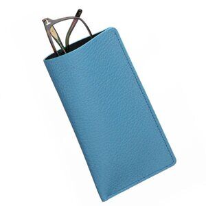 Authentic Deer Leather Glasses Case – Unisex  Vivid Cerulean Color